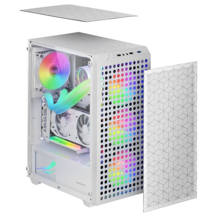Caja Atx Mars Gaming Mcmagw Blancafrontal Doble...