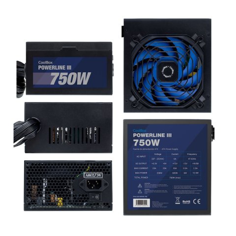 Fuente Alimentacion Atx 750w Coolbox Coo-fapw3-750 Powerline3 Eficiencia 85%
