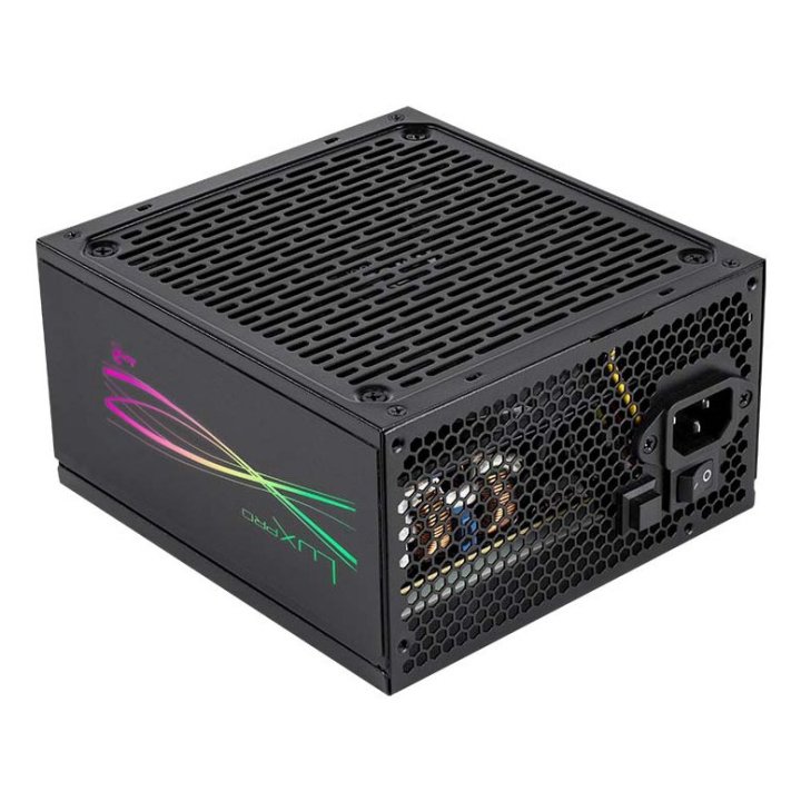 Fuente De Alimentacion Atx Modular Aerocool Lux Pro 550w Certificado 80+ Bronze Apfc Vent. 14cm Rgb