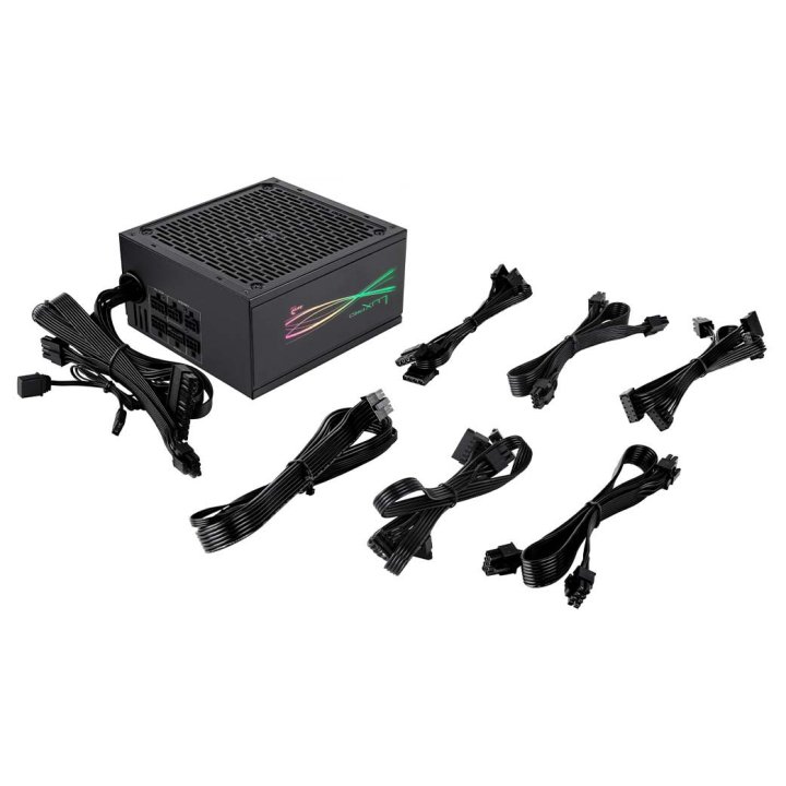 Fuente De Alimentacion Atx Modular Aerocool Lux Pro 850w Certificado 80+ Bronze Apfc Vent.14cm Rgb