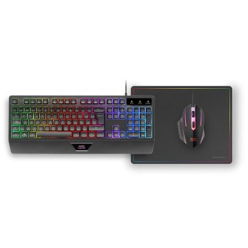 Pack Teclado Mouse Y Alfombrilla Mars Gaming Mcp124 Frances Rgb H-mech, Mouse Huano Rgb 3200dpi, Alfombrilla  360*260mm Black 2