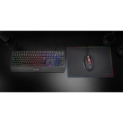 Pack Teclado Mouse Y Alfombrilla Mars Gaming Mcp124pt Portugues Rgb H-mech, Mouse Huano Rgb 3200dpialfombrilla  360*260mm Neg