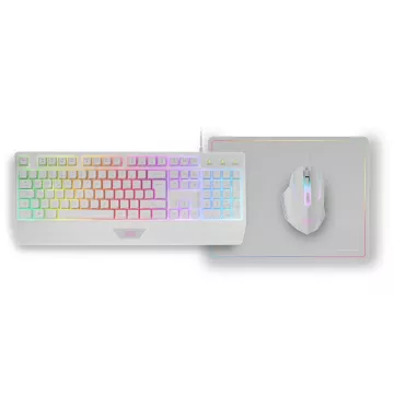Pack Teclado Mouse Y Alfombrilla Mars Gaming Mcp124wpt Portugues Rgb H-mech, Mouse Huano Rgb 3200dpialfombrilla 360*260mm Wh 2