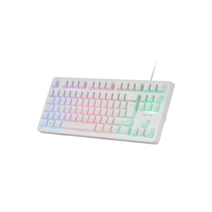 Teclado H-mech Gaming Mars Gaming Mk023 Frances Color Blanco Tamaño Compacto Tkl Iluminacion Rgb
