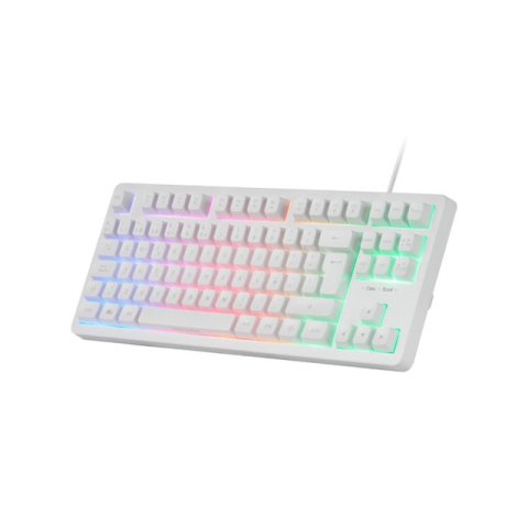 Teclado H-mech Gaming Mars Gaming Mk023 Frances Color Blanco Tamaño Compacto Tkl Iluminacion Rgb