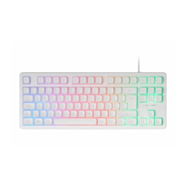 Teclado H-mech Gaming Mars Gaming Mk023 Frances Color Blanco Tamaño Compacto Tkl Iluminacion Rgb