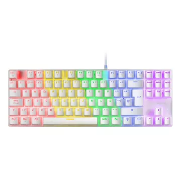 Teclado Mecanico Compackto Tkl Mars Gaming Mk80 Italiano White Iluminacion 12efectos Switch Marron Rgb Pr De 1000hz Anti-gho