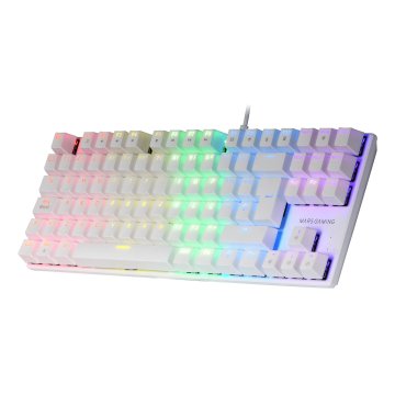 Teclado Mecanico Compackto Tkl Mars Gaming Mk80 Italiano White Iluminacion 12efectos Switch Marron  Rgb Pr De 1000hz Anti-gho 2