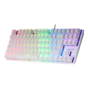 Teclado Mecanico Compackto Tkl Mars Gaming Mk80 Italiano White Iluminacion 12efectos Switch Marron Rgb Pr De 1000hz Anti-gho 2