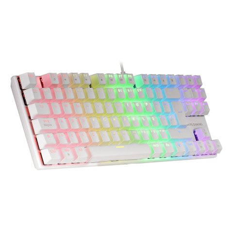 Teclado Mecanico Compackto Tkl Mars Gaming Mk80 Italiano White Iluminacion 12efectos Switch Rojo Rgb Pr De 1000hz Anti-ghosti