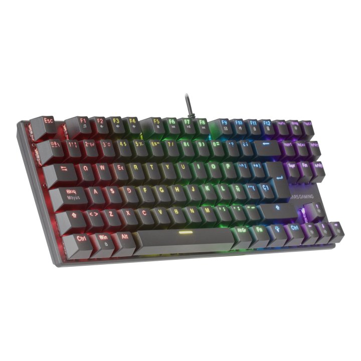 Teclado Mecanico Compacto Tkl Mars Gaming Mk80 Italiano Black Iluminacion 12efectos Switch Marron  Rgb Pr De 1000hz
