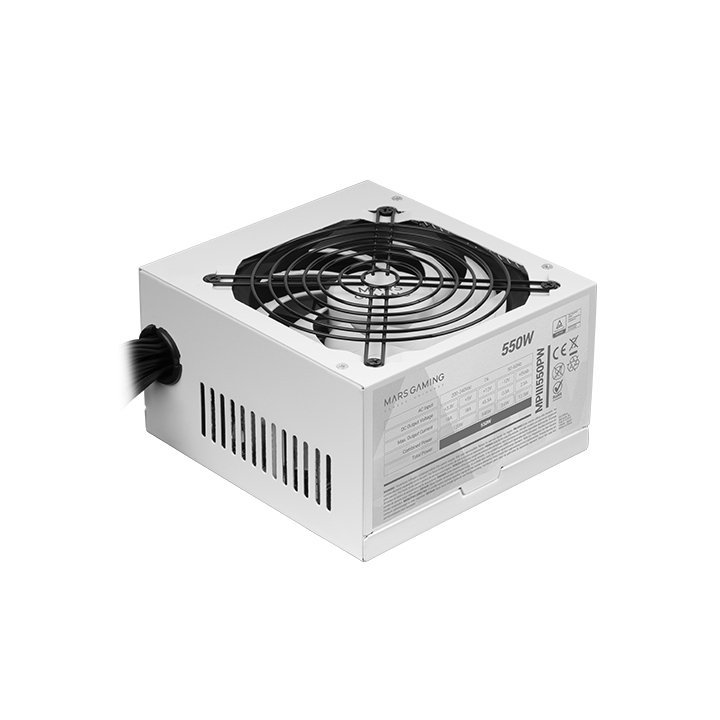 Fuente De Alimentacion Tacens Mars Gaming Mpiii550pw Efic. 85% Ai-rpm Apfc Digital Fbd 120mm Blanco