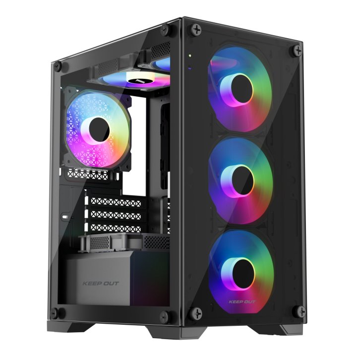 Caja Microatx Approx Xc-201 Glass 1x3.5” 1x2.5” 1xusb2.0 1xusb3.0 Gpu Max. 310mm Lat. Cristal Templado Negro