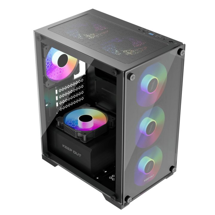 Caja Microatx Approx Xc-201 Glass 1x3.5” 1x2.5” 1xusb2.0 1xusb3.0 Gpu Max. 310mm Lat. Cristal Templado Negro