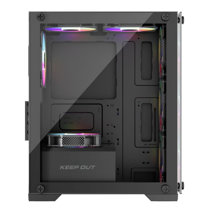 Caja Microatx Approx Xc-201 Glass 1x3.5” 1x2.5” 1xusb2.0 1xusb3.0 Gpu Max. 310mm Lat. Cristal Templado Negro