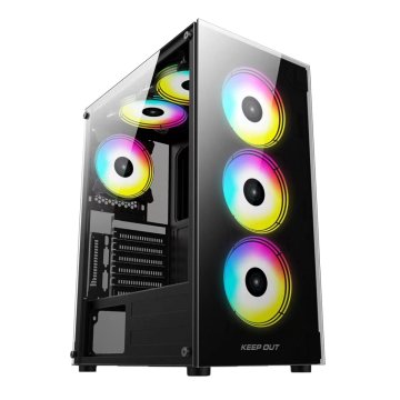 Caja Microatx Approx Xc-210 Glass 1x3.5” 2x2.5” 1xusb2.0 1xusb3.0 Gpu Max. 305mm Lat. Cristal Templado Negro