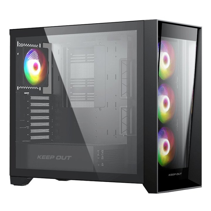 Caja E-atx Torre Approx Xc-901 Pro 3x3.5”   2.5” 1xusb-c 2xusb3.0 Gpu Max. 425mm Cristal Temp. Colornegro