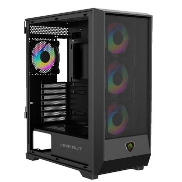 Caja Atx Semitorre Approx Xc-501 Mesh 2x3.5” 2x2.5” 1xusb2.0 1xusb3.0 1xusb-c Gpu Max. 360mm Color Negro