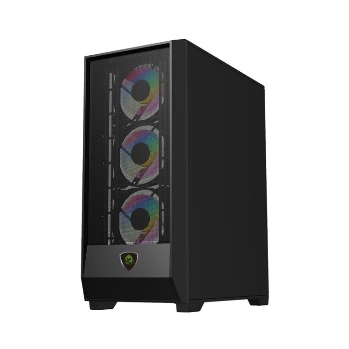 Caja Atx Semitorre Approx Xc-501 Mesh 2x3.5” 2x2.5” 1xusb2.0 1xusb3.0 1xusb-c Gpu Max. 360mm Color Negro