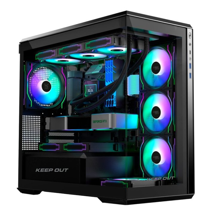 Caja Microatx Approx Xc-905 Pro+ 1x3.5” 1x2.5” 1xusb2.0 1xusb3.0 Gpu Max. 430mm Cristal Temp. Negro