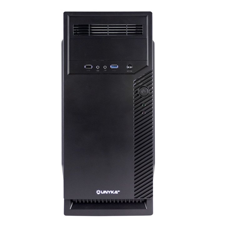 Caja Atx Semitorre Unykach Aero C30 Color Negro 2 Bahias De 5.25 Usb3.0 Y 2.0 Sin Fuente De Alimentacion