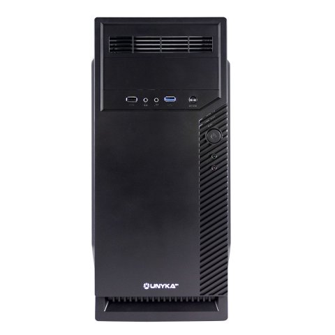Caja Atx Semitorre Unykach Aero C30 Color Negro 2 Bahias De 5.25 Usb3.0 Y 2.0 Sin Fuente De Alimentacion