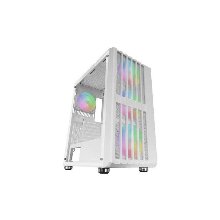 Caja Atx Mars Gaming Mcvaultw Frontal Blanco Malla Vertical 4x120mm Argb 3xpci Vert