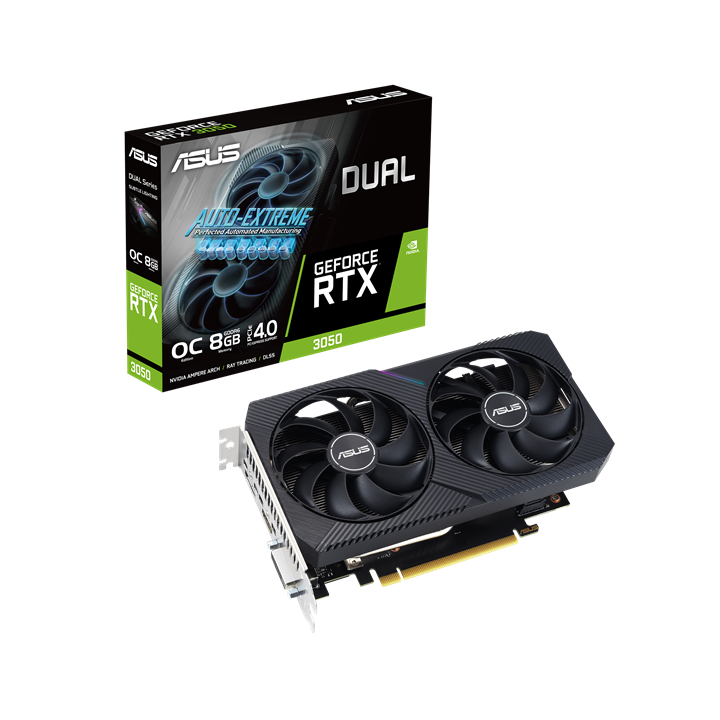 Vga Asus Dual Rtx 3050 8g Gddr6 V2 Oc Edition Dp Hdmi Dvi Cuda 2560 Reloj 1852mhz