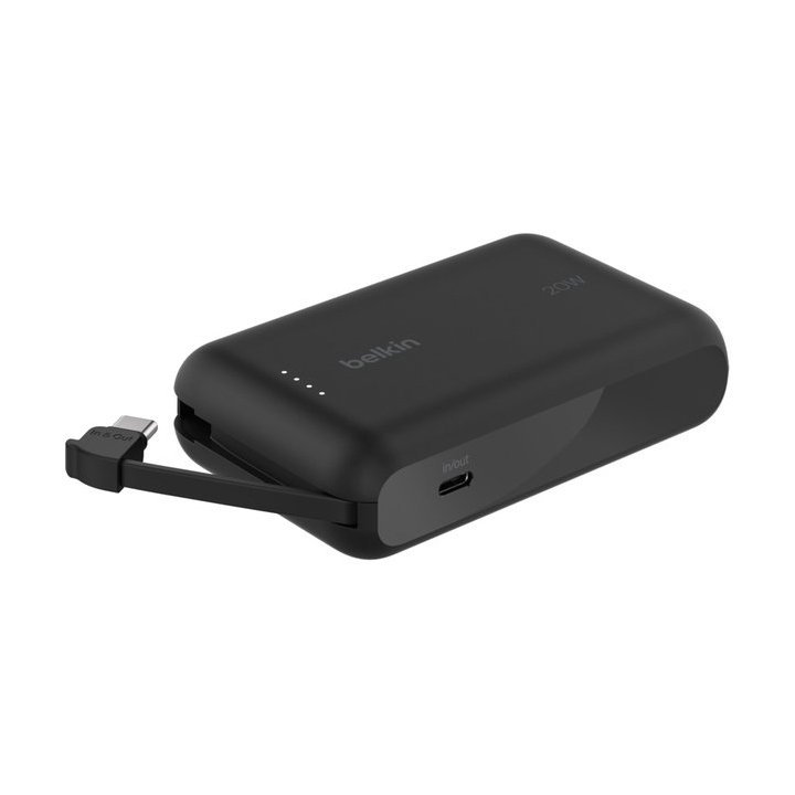 Powerbank Belkin Bpb021hqbk Boostcharge 10,000 Mah Con Cable Integrado Charge Usb-c 20w Negro