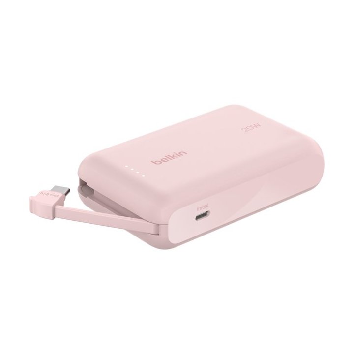 Powerbank Belkin Bpb021hqpk Boost Charge 10,000 Mah Charge Con Cable Integrado Usb-c 20w  Rosa