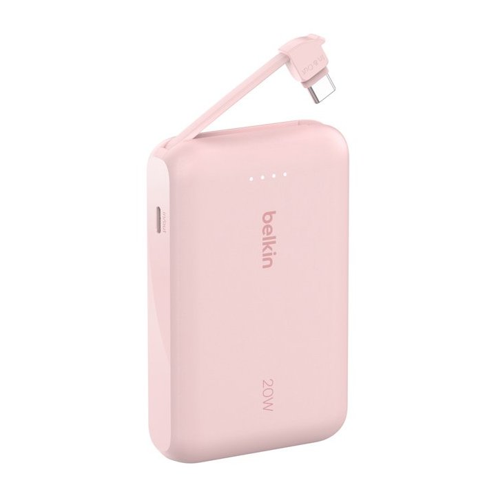 Powerbank Belkin Bpb021hqpk Boost Charge 10,000 Mah Charge Con Cable Integrado Usb-c 20w  Rosa