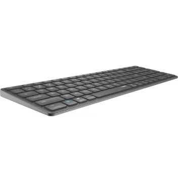 Teclado Rapoo Wireless Y Bluetooth E9700m Portugues 2.4ghz Bt 3.0 5.0 Diseño Ultrafino Bateria Gris Oscuro Base Aluminio Mult