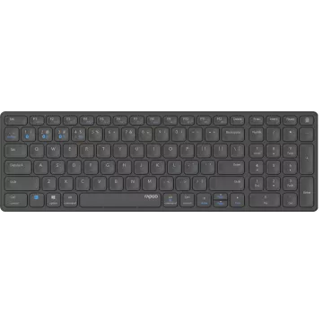 Teclado Rapoo Wireless Y Bluetooth E9700m Portugues 2.4ghz Bt 3.0 5.0 Diseño Ultrafino Bateria Gris Oscuro Base Aluminio Mult 2