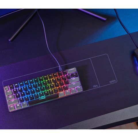 Teclado Mecanico Trust Gaming Gxt 867 Acira Compacto Usb-a usb-c Iluminacion Rgb Interruptores Rojos Mecanicos Otemu