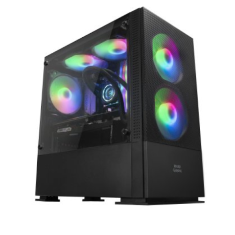 Caja Microatx Gaming Mars Gaming Mcz Black Frontal Mesh Con 2xventilador Rgb Ventana Lateral Total Usb3.0 + Usb 2.0 Sin Fuent