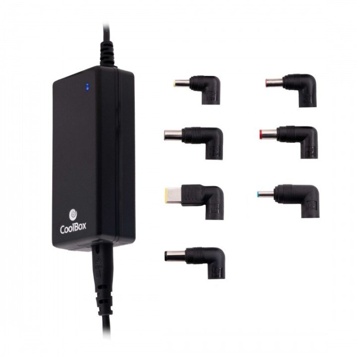 Cargador Universal De Portatil Coolbox Coo-nb065-0 Gan Usb-c 65w 14 Tips 15v-20v