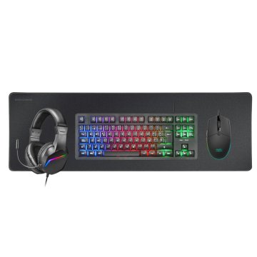 Teclado Mouse Headset Y Alfombrilla Mars Gaming Mcprgb3fr Frances H-mech Red Rgb 3200dpi Xxl Negro 2