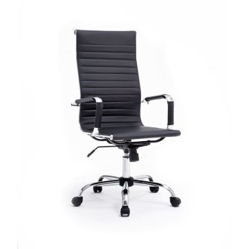 Silla De Oficina Equip Respaldo Alto Color Negro Recubrimiento Pu De Alta Calidad Ergonomica 2