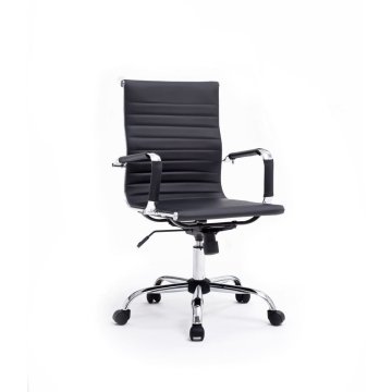 Silla De Oficina Equip Respaldo Medio Color Negro Recubrimiento Pu De Alta Calidad Ergonomica 2