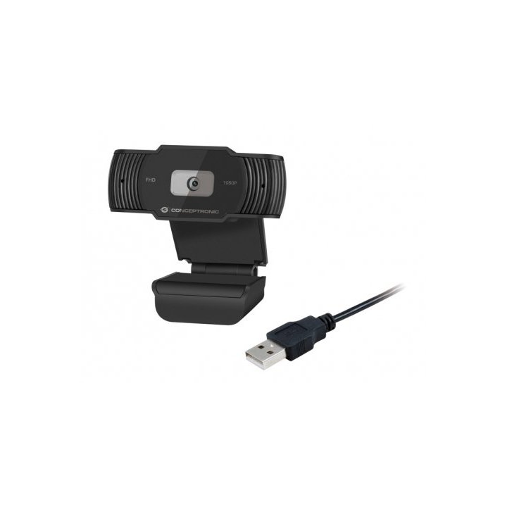 Webcam Fhd Conceptronic Amdis04 1080p Usb Foco Fijo 3.6mm 30 Fps Angulo Vision 65º Microfono Integra