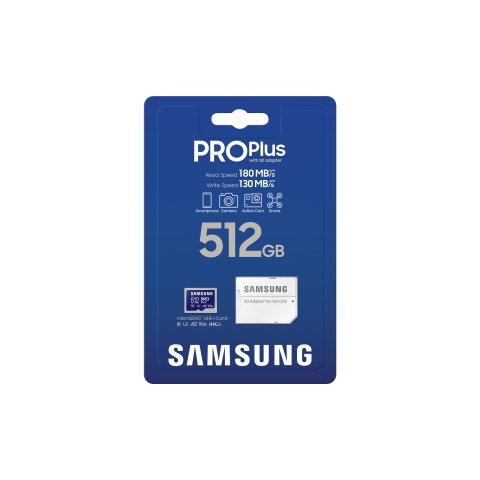 Memoria Sd Micro 512gb Samsung Sdxc Pro Plus Clase V30 Con Adaptador A Sd Mb-md512sa eu
