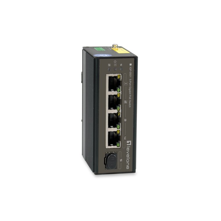 Switch Industrial Level One Igp-0501 5p Poe Giga Y 1p Sfp 240w Carril Din