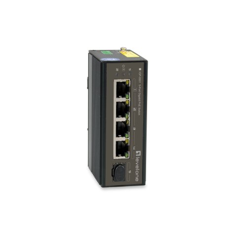 Switch Industrial Level One Igp-0501 5p Poe Giga Y 1p Sfp 240w Carril Din