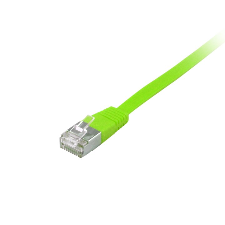 Latiguillo Apantallado Cat.6a U ftp Plano Lsoh 0.5m Color Verde Equip 607647