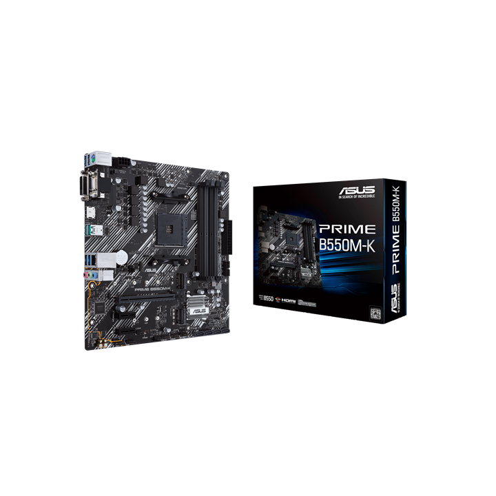 Pb Asus Prime B550m-k Skt Am4 M-atx 4ddr4-3200mhz Hdmi Dvi Vga 3pcie 2m.2 Glan 6usb3.2