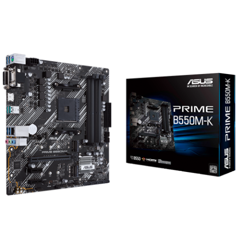 Pb Asus Prime B550m-k Skt Am4 M-atx 4ddr4-3200mhz Hdmi Dvi Vga 3pcie 2m.2 Glan 6usb3.2
