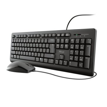 (km0) Teclado Y Mouse Trust Tkm-250 Silencioso Resistente A La Caida De Liquidos Cable 1.8m Cash30