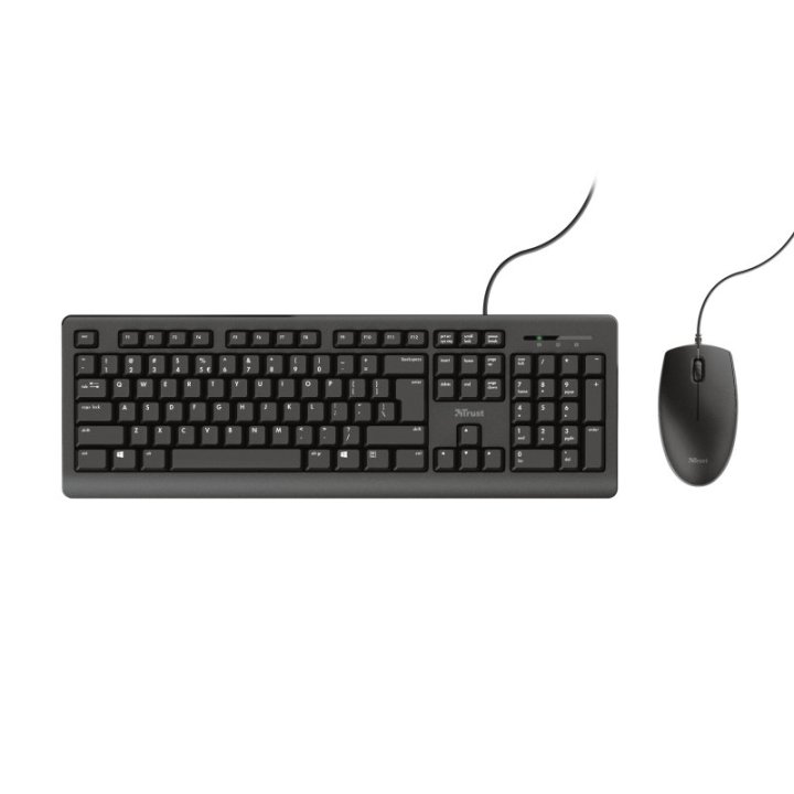 (km0) Teclado Y Mouse Trust Tkm-250 Silencioso Resistente A La Caida De Liquidos Cable 1.8m Cash30