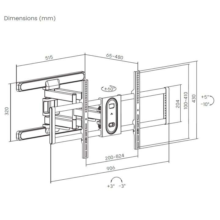 Soporte De Pared Orientable Equip 650348 Para Pantalla De 43"-100" Max.60kg Vesa Max.800x400