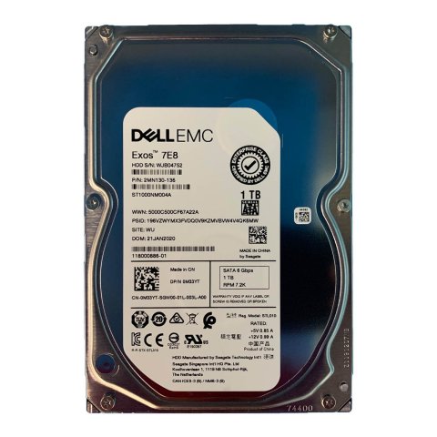 Disco Duro 1tb Dell Sata6g 7.2k Rpm Cabled Hard Drive